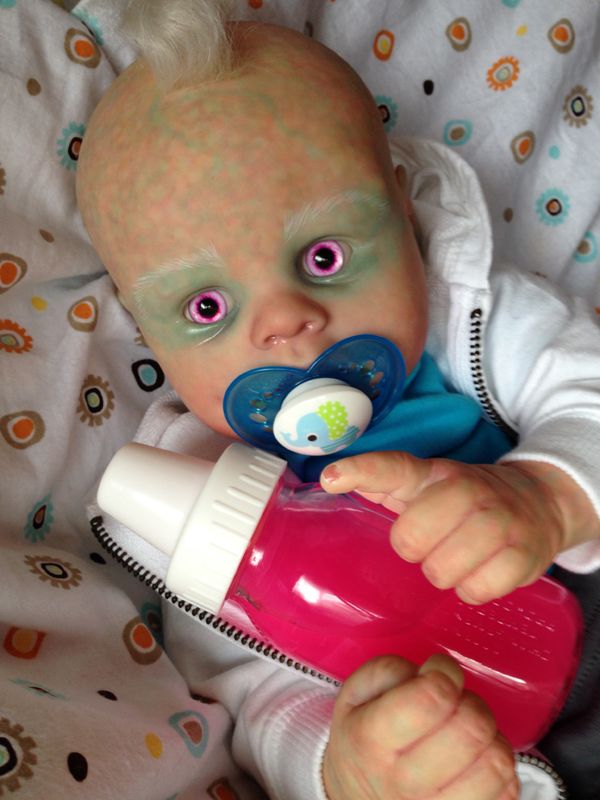 Radioactive Zombie Reborn Baby Boy OOAK Art Doll horror gothic creepy monster eBay
