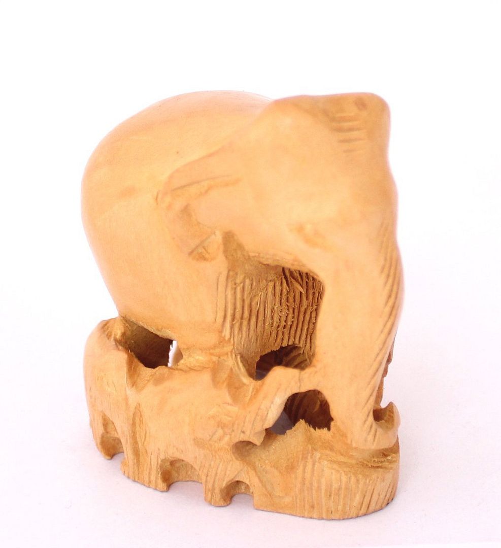 wooden indian elephant statue