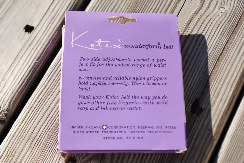 VINTAGE KOTEX NOS SANITARY NAPKIN BELT WONDERFORM LINGERIE PANTY BELT