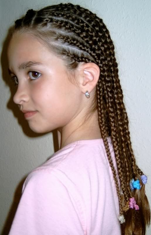 Photo of white girl cornrows. 