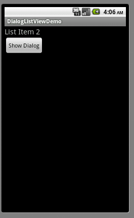 ListView Dialog