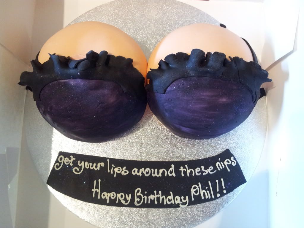 Happy birthday too me..Hmmm Boob cake!